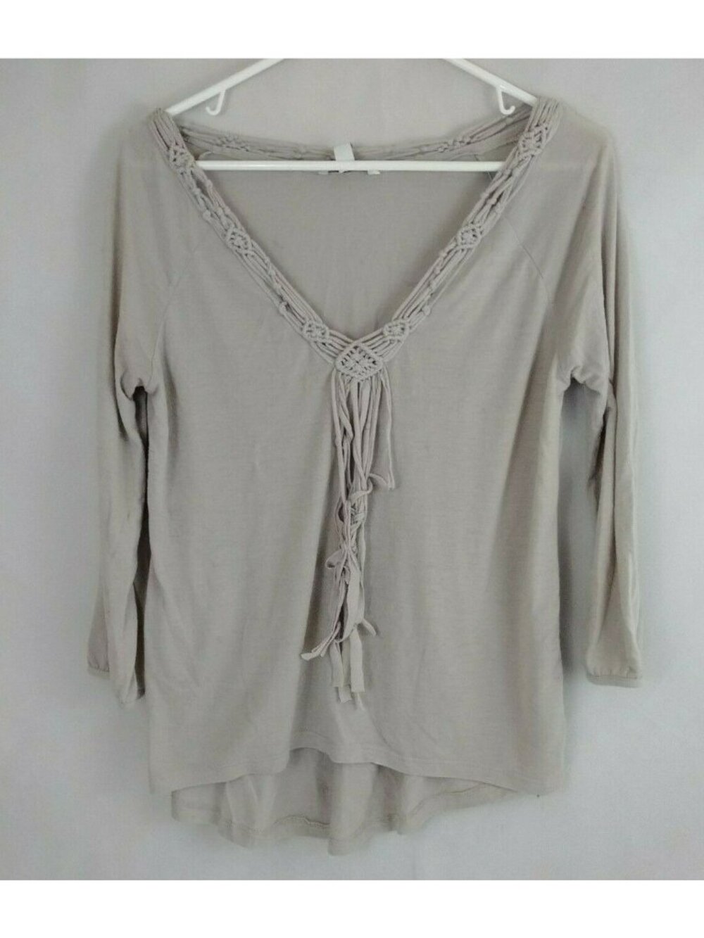 American Eagle Outfitters Women's 3/4 Sleeve Blouse With Tassels Size Small